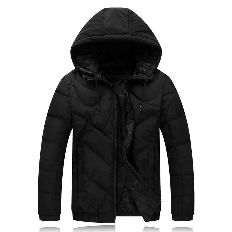 4XL-9XL зимняя куртка мужская двусторонняя одежда черное Мужское пальто дешевая пуховая Куртка парка ветровка с капюшоном зимняя куртка 8001 - Цвет: Черный