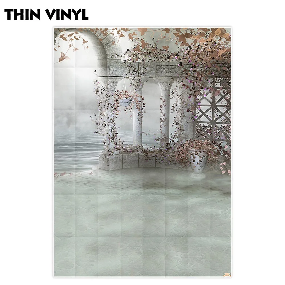 Фон для фотосъемки Funnytree винтажный белый фоновый рисунок в форме столба и листьев