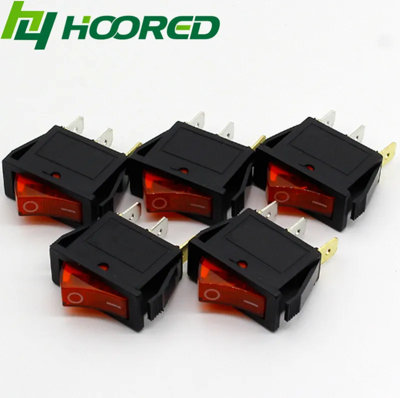 5 шт./лот красный светодиодный индикатор 3 контакта SPST вкл/выкл G132 лодочный