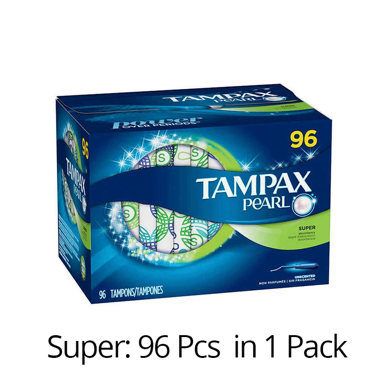 1 Pack Super Tampax Pearl без запаха тампон обычная и увеличенной впитывающей способностью 96 шт./упак. заменить менструальная чаша санитарно Полотенца салфетки менструальные ремень - Цвет: 1 Pack Super