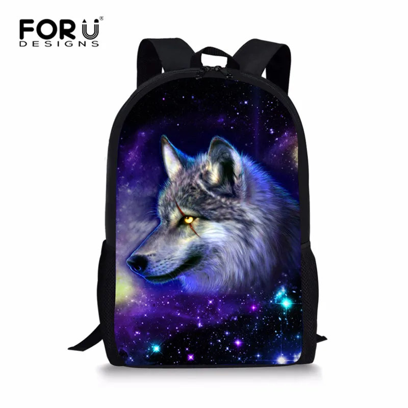 CC3196C FORUDESIGNS/рюкзак с крутым волком для подростков, мальчиков, девочек, сумки для книг, дорожная детская школьная сумка, набор для детей, Сумка с галактикой, Mochila escolar - Цвет: CC3196C