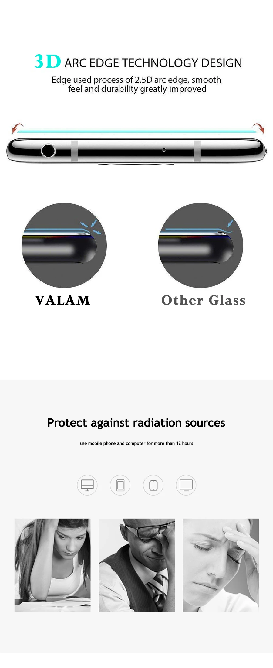 VALAM 3D изогнутое закаленное стекло для LG V30 V40 G7 G8 V50 ThinQ Защитная пленка для экрана УФ жидкое полноклеевое стекло для LG H930 пленка