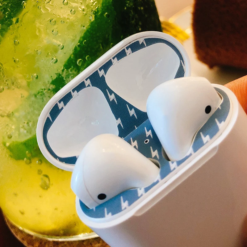 Для Airpods пыленепроницаемый Стикеры Однотонная одежда/узор пыли Защитная пленка - Цвет: 6