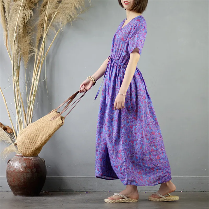 SCUWLINEN 2019 женское летнее платье с v-образным вырезом и коротким рукавом со