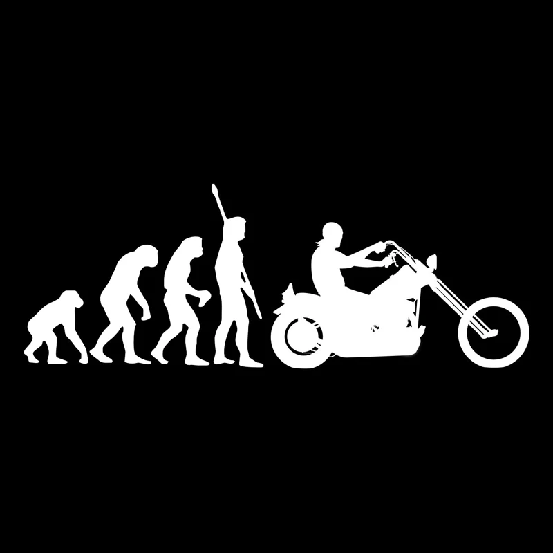 car styling Fashion Human Evolution Motorcycle Car Stickers Fun Reflective Vinyl Decals Black/Silver | Автомобили и мотоциклы