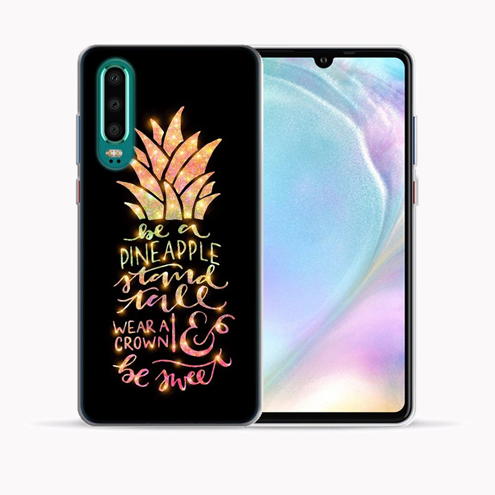 Мягкий ТПУ чехол с цитатами цветочным рисунком единорогом для Huawei P30 Lite Pro цветы