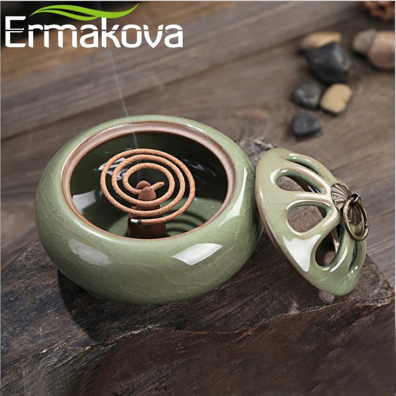 Керамическая катушка ERMAKOVA башня благовония горелки фарфор Круглый сандаловое