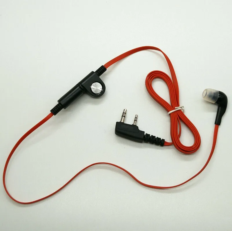 XQF Мода Красный цвет В Ухо Стиль гарнитура наушник 2 pin K разъем для baofeng kenwood puxing wouxun