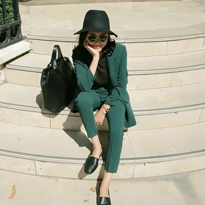 Women Slim Pant Suits Female suit New female Korea OL was thin one button jacket nine pants women | Женская одежда