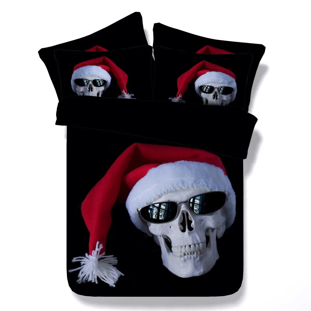 Free shipping cotton 3D 4pcs bedding set without filling twin/full/queen/king/super king size human skeleton/skull/head textile | Дом и сад