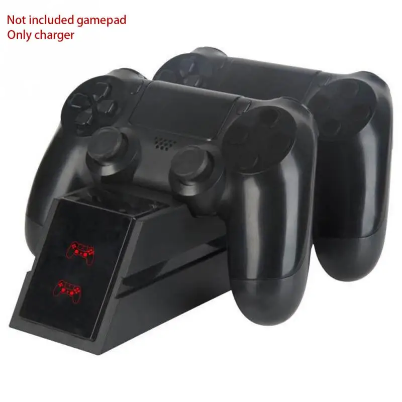 Черный Пластик двойной заряд для PS4 контроллер с USB кабель Зарядное устройство