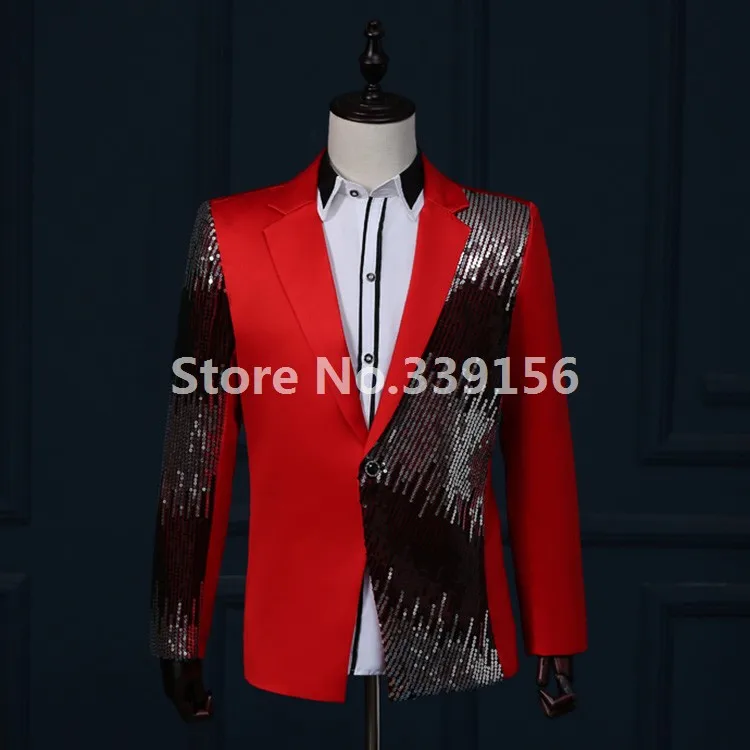 Лидер продаж Для мужчин Театр сценический костюм расшитый пайетками Свадебный