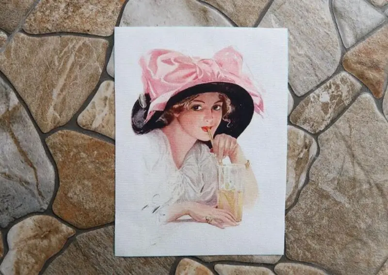 Цифровая печать узора Классическая юная леди пэчворк полиэстер хлопок ткань для шитья сумки или DIY 15*20 см/шт T01122