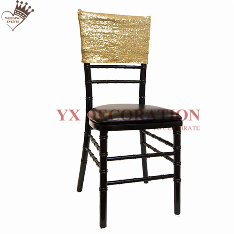 

Nice Looking Chiavari Sequin Chair Cap Hood Bamboo Chair Cover For Wedding Event Decoration