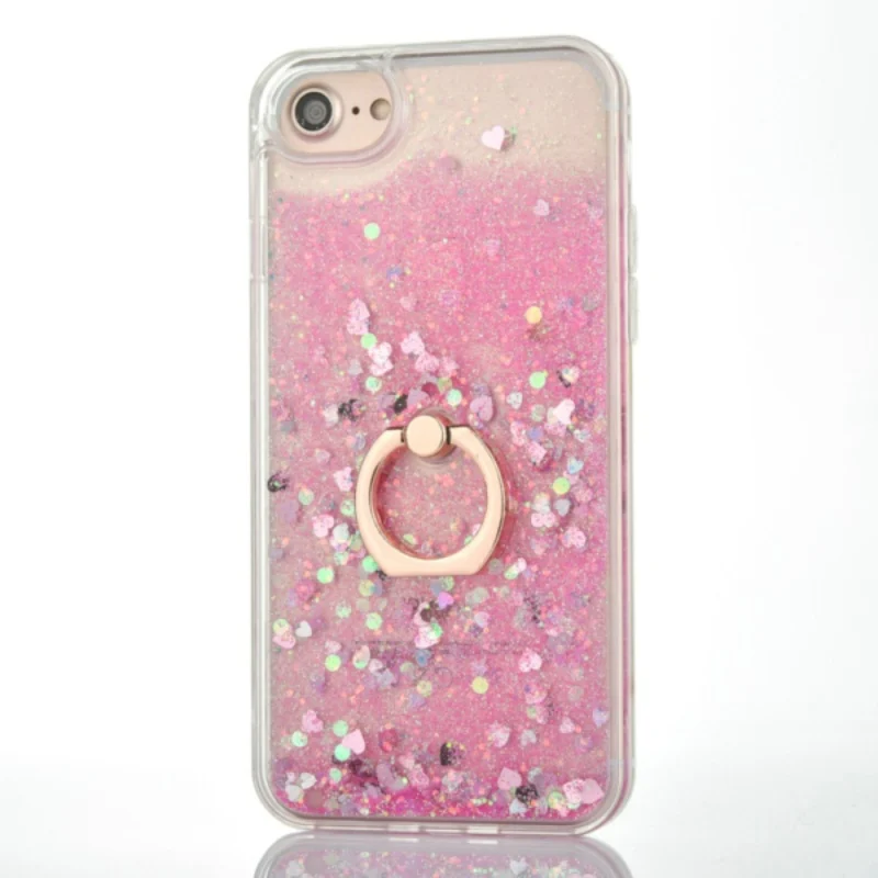 Pone Cover For iphone case 6s plus with ring Bling Glitter Liquid Quicksand Water Sequins 7 8 Plus x 5 5s se Carcasa |