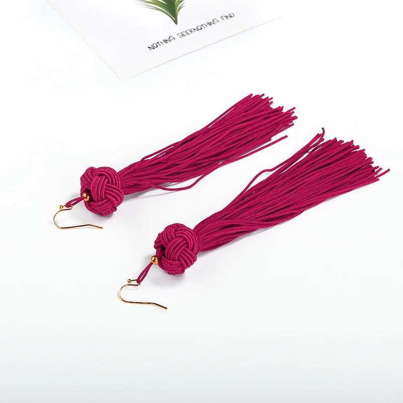 BGG Brand Fashion Long Tassel Earrings Women Jewelry Bohemian Bride Geometric Hollow Drop Earring Ladies Gift | Украшения и