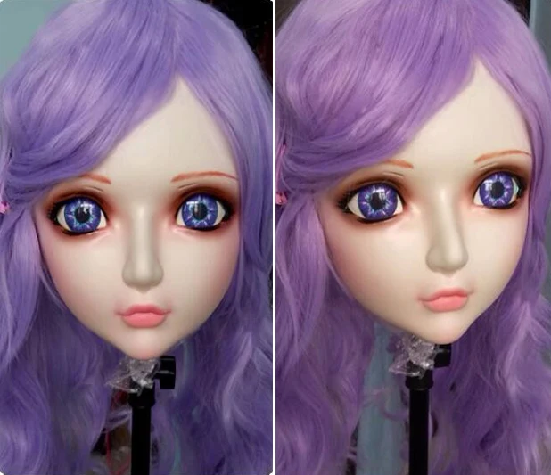 (KM1103) Женская/Девичья Милая полимерная маска Kigurumi BJD для косплея японского аниме