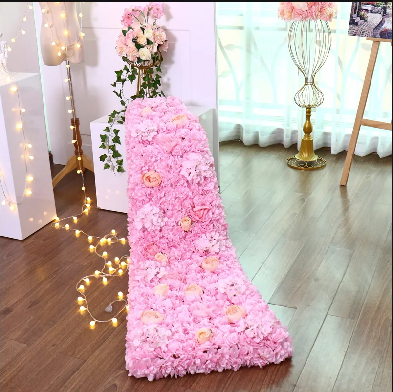 Pink 187 см на заказ DIY свадебная настольная дорожка цветочный фон Декор трейлинг ряд цветов композиции поставки Искусственные цветы вечерние - Цвет: Pink