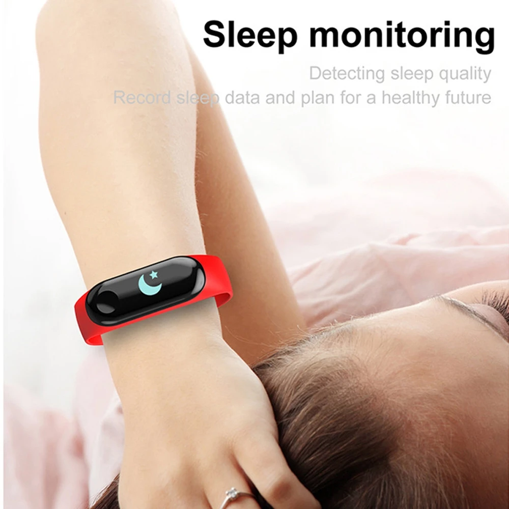 M3 Heart Rate Blood Pressure Health Color Screen Smart Wristband Fitness Tracker Pedometer Sports Bluetooth Bracelet Band | Электроника