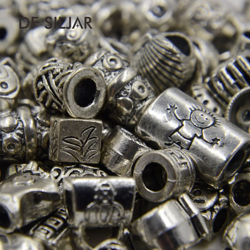 50 г/лот смешанные плавающие очаровательные зажимы античные серебряные