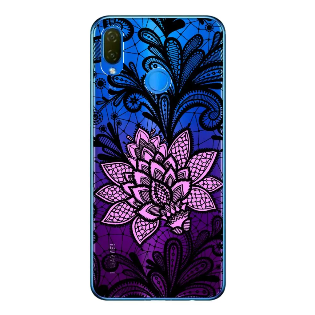 Мягкий чехол из ТПУ для Huawei Nova 3i прозрачный силиконовый 6 3 дюйма милый кружевной