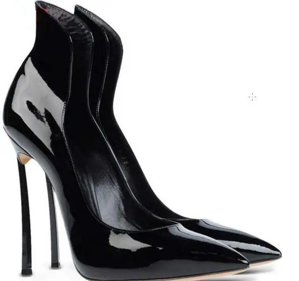 Соблазнительные женские туфли лодочки без шнуровки с острым носком Модные