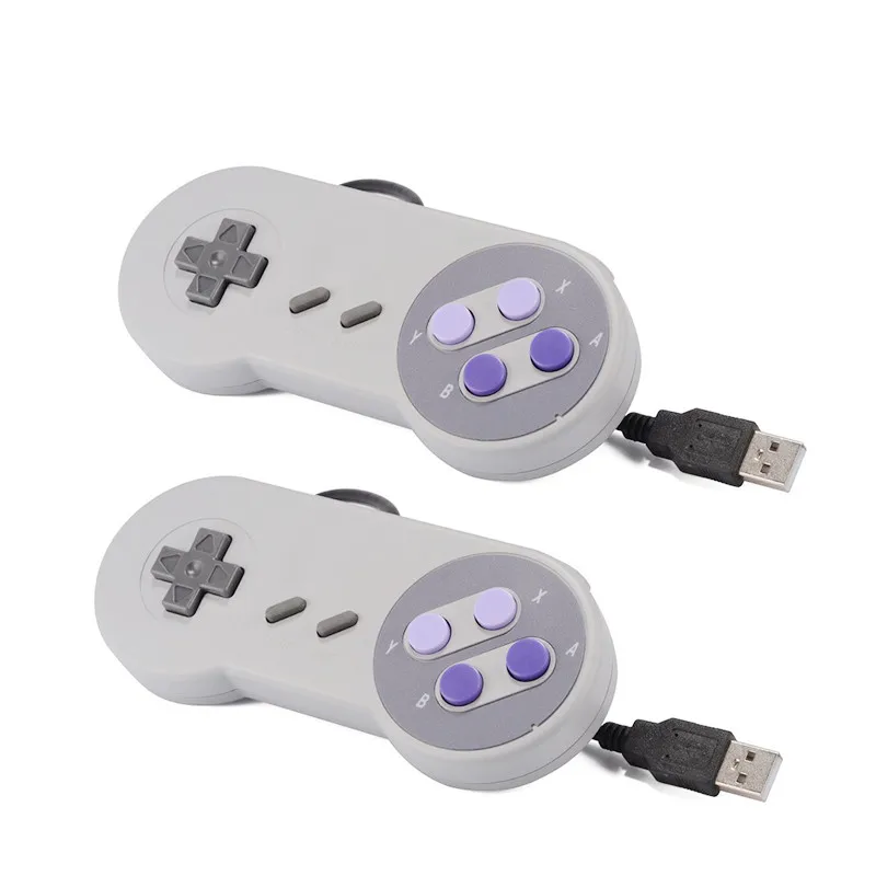 2PCS Лидер продаж ретро проводной usb-контроллер игровых джойстика Джойстик для SNES Стиль для ПК Windows 7/8/10 геймпад для Mac - Цвет: 2PCS