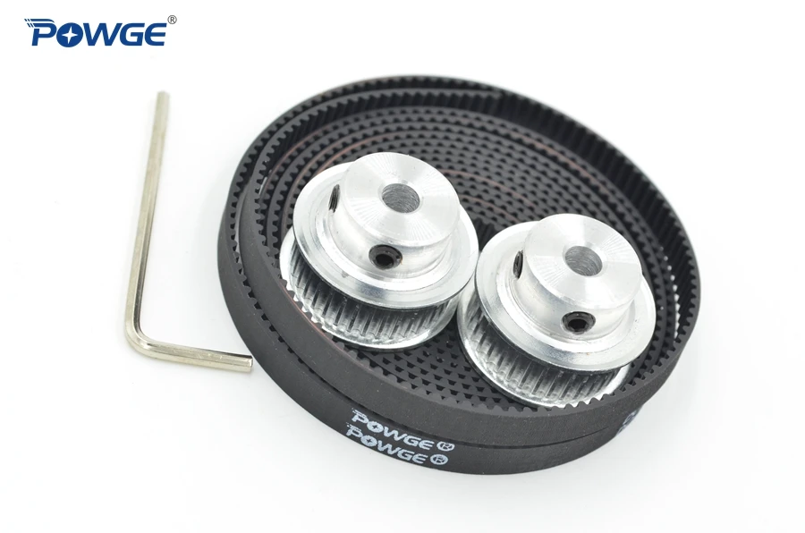 

POWGE 2pcs 30 teeth GT2 Timing Pulley Bore 5mm 6.35mm 8mm + 2Meters GT2 Timing Belt width 6mm used in linear drive 30Teeth 30T