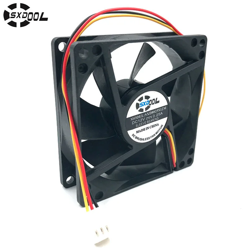 Вентилятор компьютерного охлаждения 80 мм 12 В SXDOOL SXD8025S12M 80*80*25 DC бесщеточный кулер