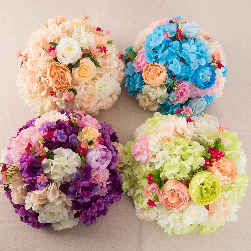 35cm Wedding Rose Hydrangea Flower Ball 10pcs/lot Artificial Wall Backdrop Decoration Table Centerpiece | Дом и сад