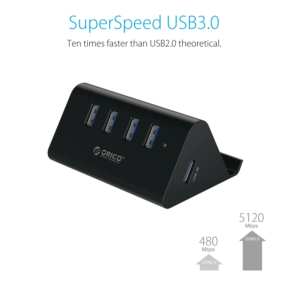 Оригинальный высокоскоростной мини-концентратор USB 3 0 с 4 портами и держателем