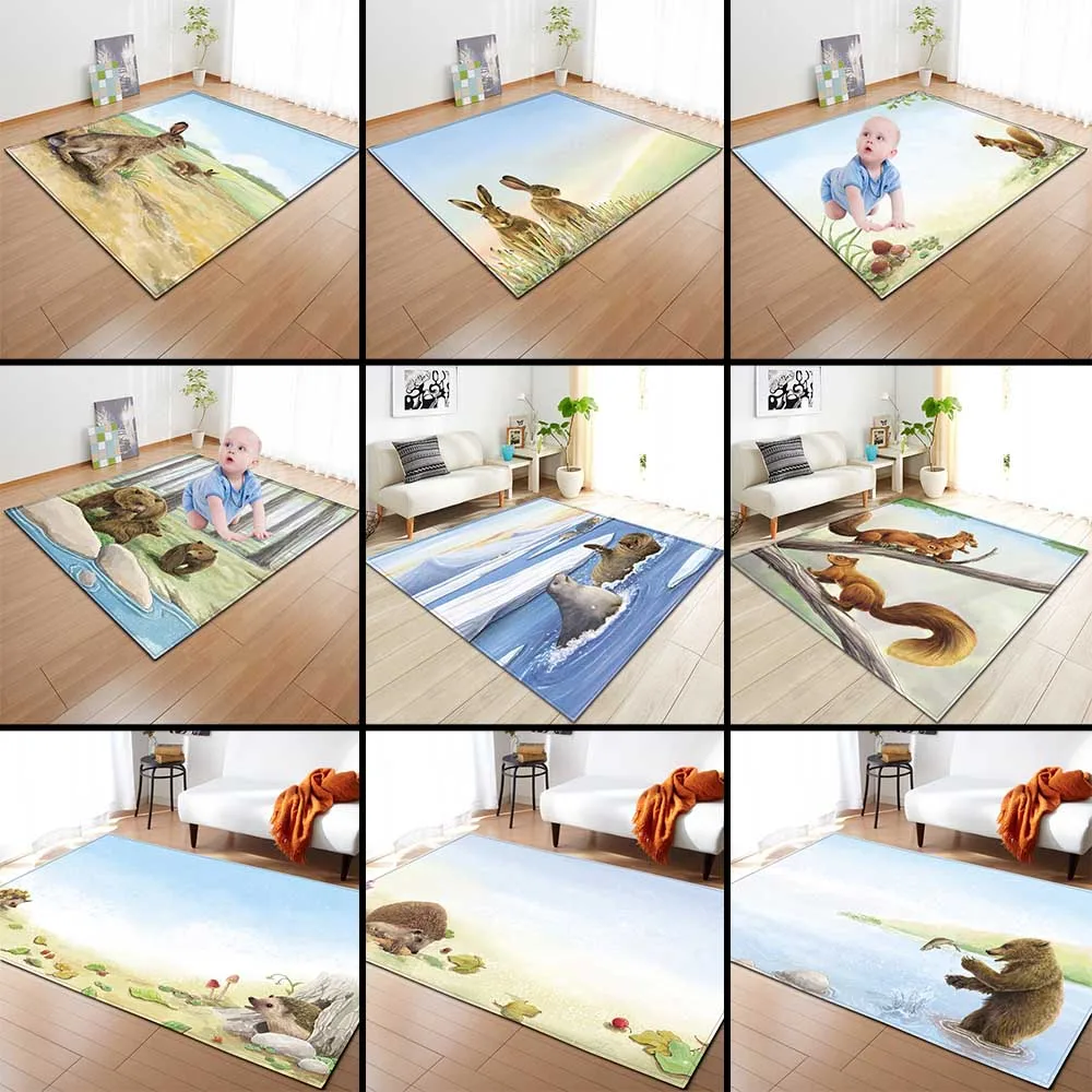 3D ковры с животными и медведем декоративный коврик для детской кровати мягкий
