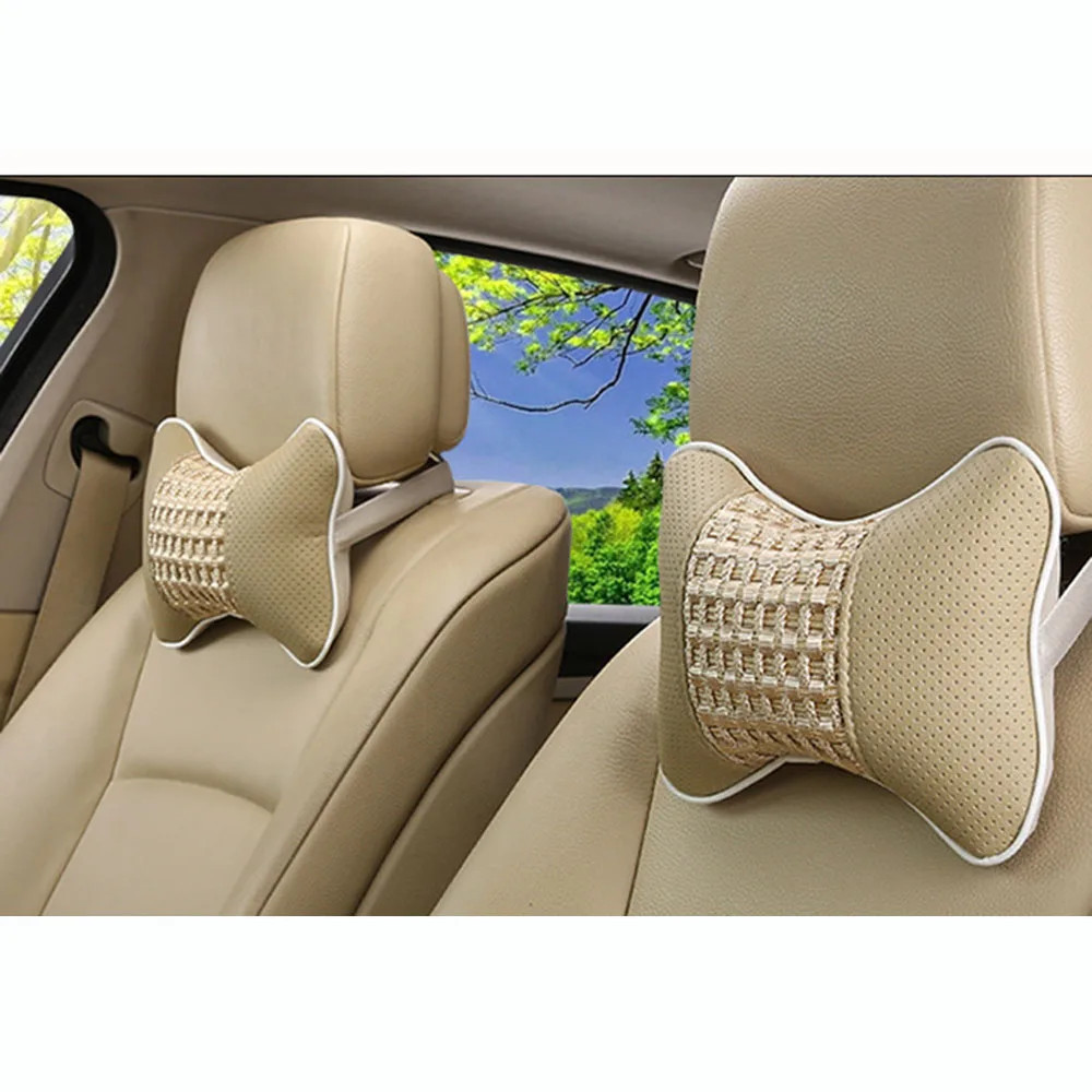 

1pc PU Leather Breathable Auto Car Neck Rest Headrest Cushion Pillow PillowSeat Headrest Memory Foam Car Cushion New Arrival