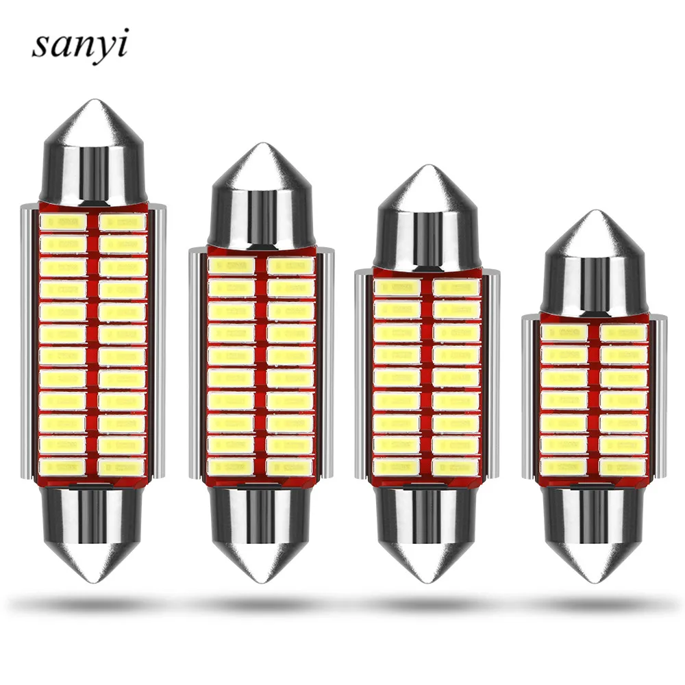 

New 2PCS/set 31mm 36mm 39mm 41mm C5W C10W Bright 4014 SMD LED Festoon Light Canbus Error Free Interior Doom Lamp Bulb