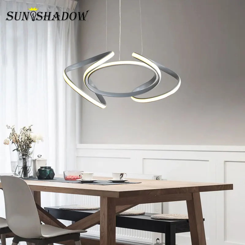 Home Luminaires Modern Led Pendant Lights For Dining room Kitchen Living Ceiling Mounted Fixtures Lamp Gray | Лампы и освещение