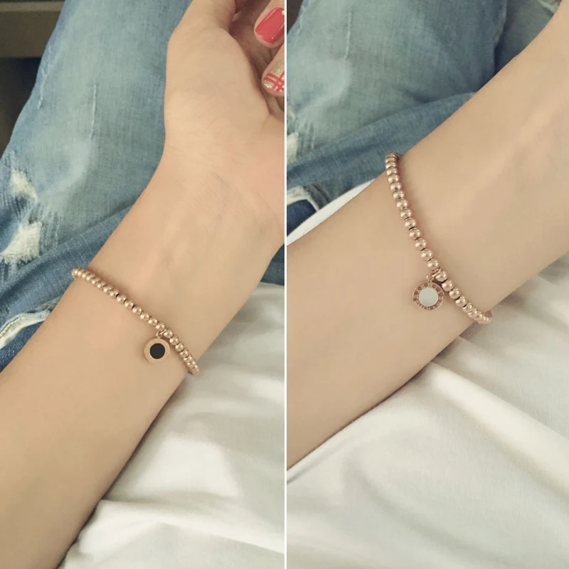 YUN RUO модный браслет цвета розового золота с римскими цифрами двухсторонний