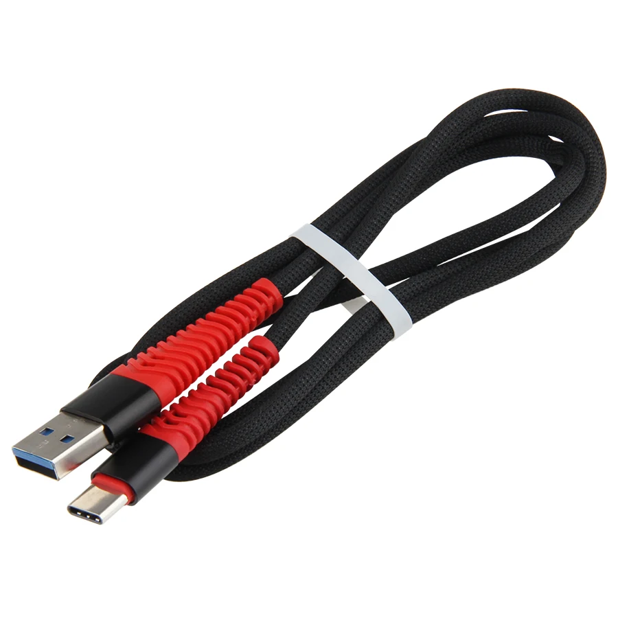 100 шт. 1 м 3 фута Micro type C 8pin USB зарядное устройство кабель Шнур для Iphone XR XS Max для samsung сильный оплетенный тканевый нейлон плетеная линия