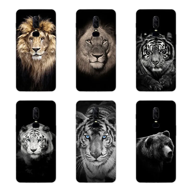 oneplus 6 Case Silicon tigon beast Painting Soft TPU Back Cover for one plus Protect Phone cases shell |