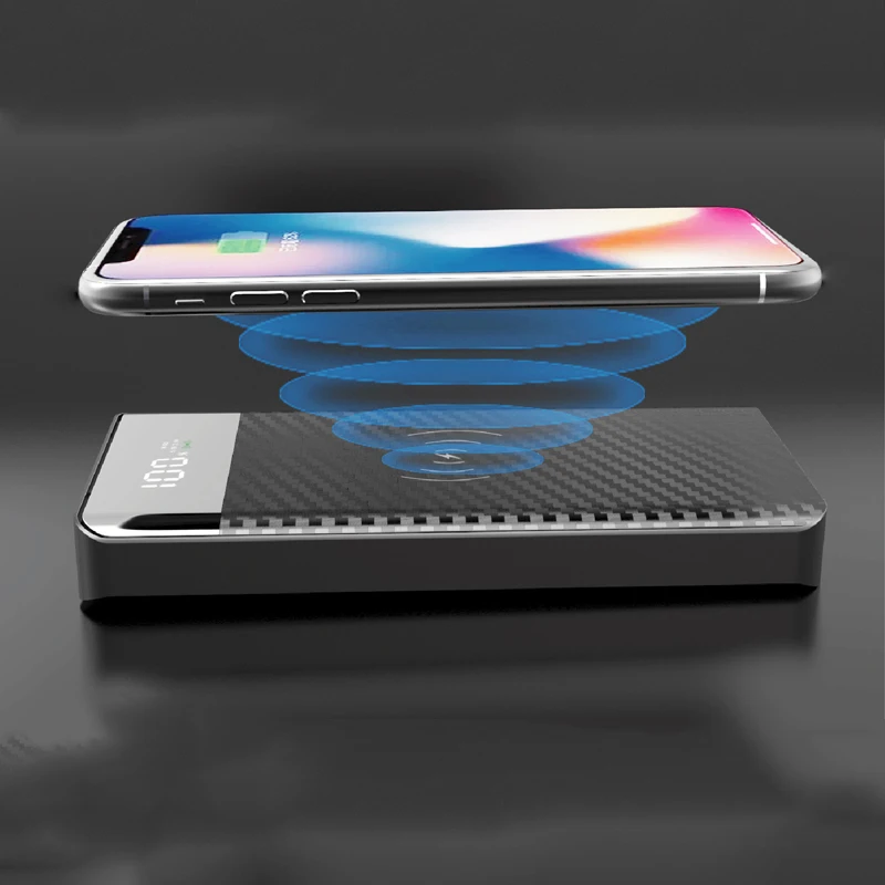 QI беспроводной зарядный внешний аккумулятор 20000 мАч Внешний смартфон зарядное