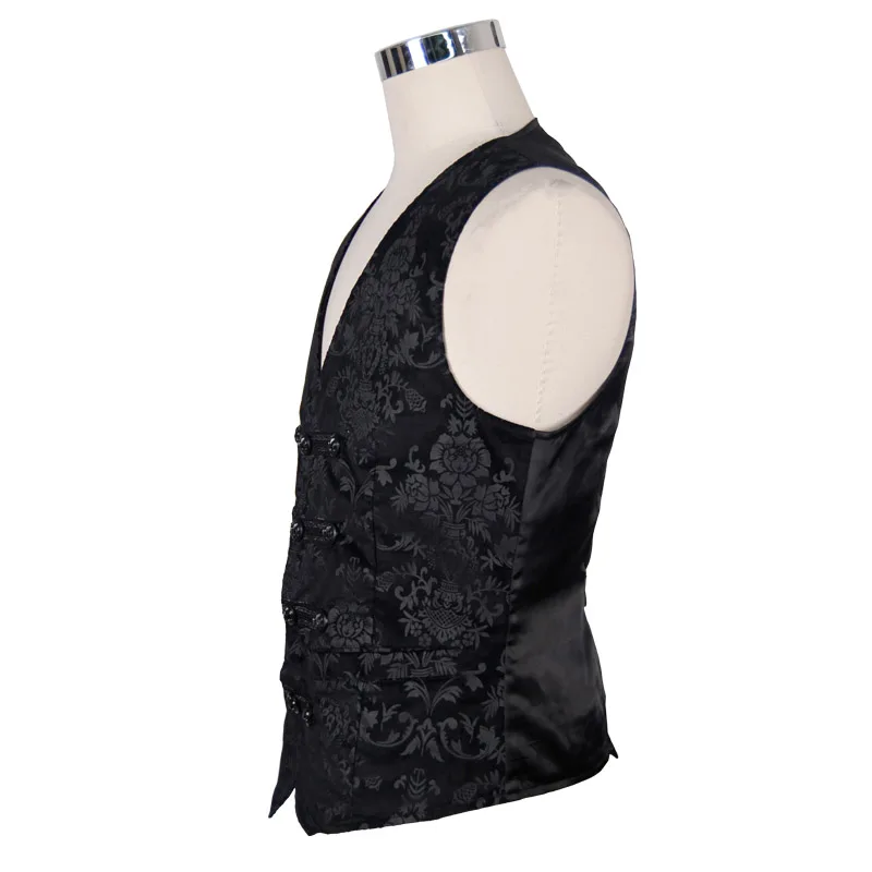 Мода дьявола стимпанк Средневековая мужская Черная куртка жилеты Готический