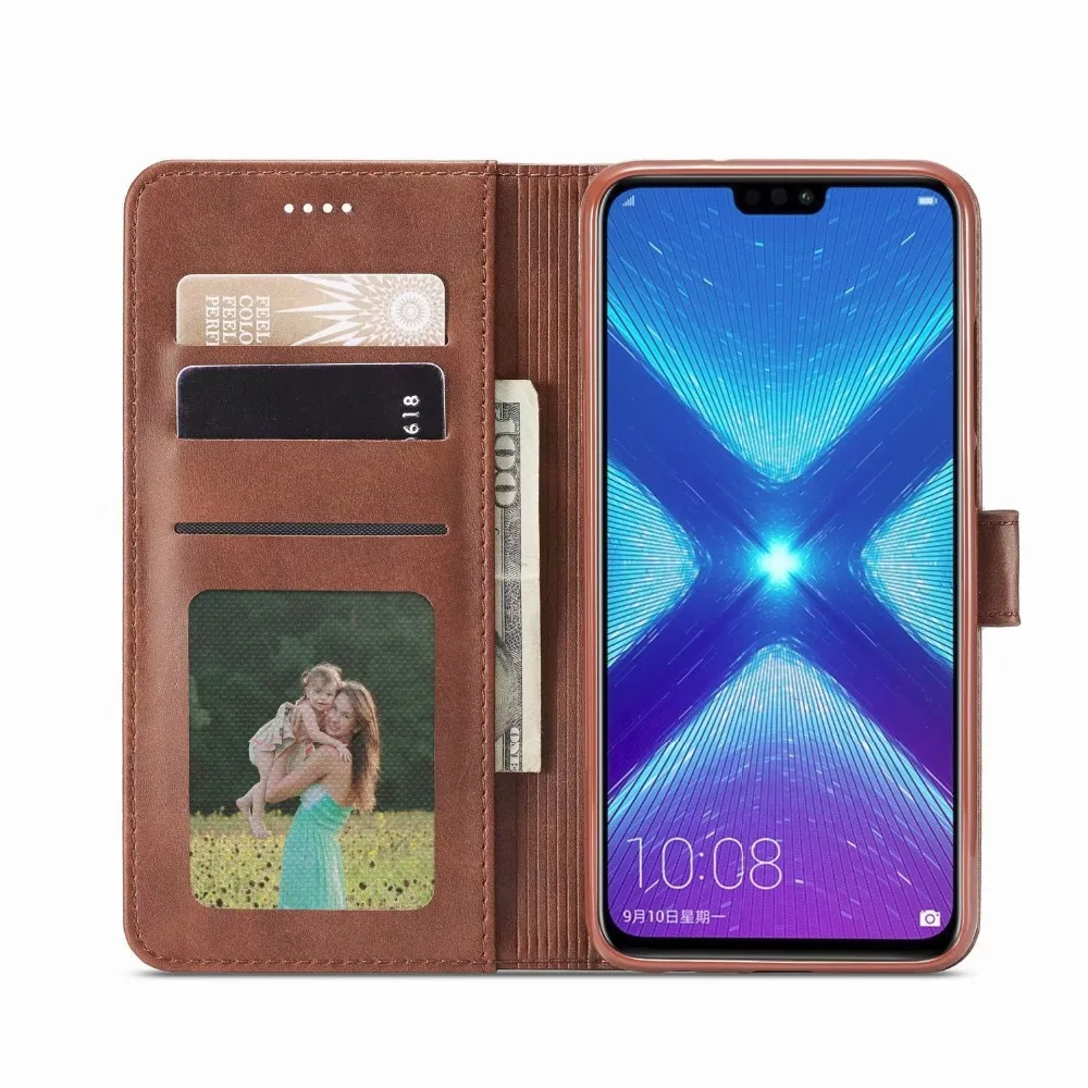 Для huawei Honor 8X Чехол кожаный флип чехол для Мягкий Силиконовый Футляр карт кошелек