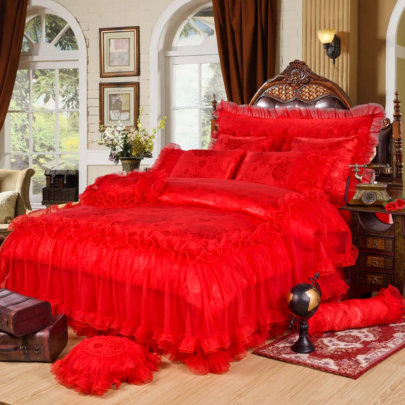 Роскошное Королевское пятно жаккард кружевной комплект постельного белья