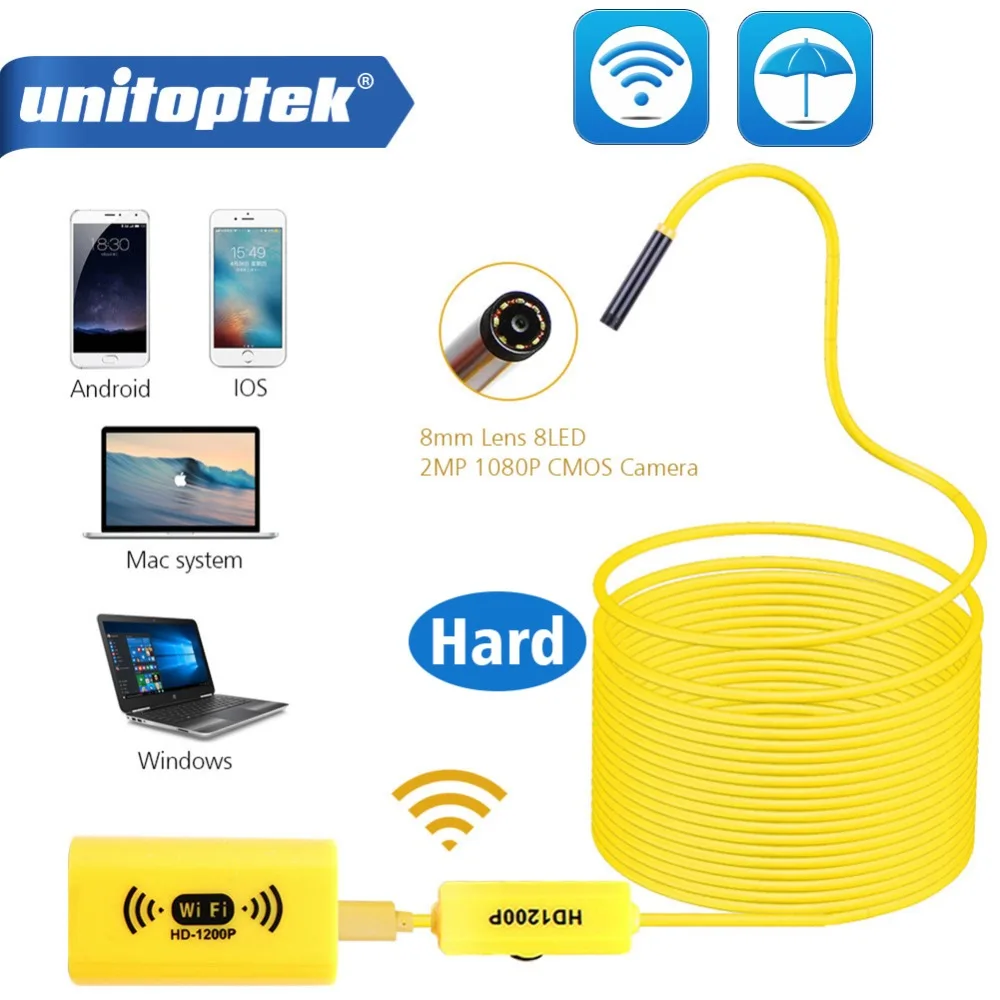 1200P беспроводная камера HD Регулируемая 8 светодиодов Wi Fi эндоскопическая мм IP68