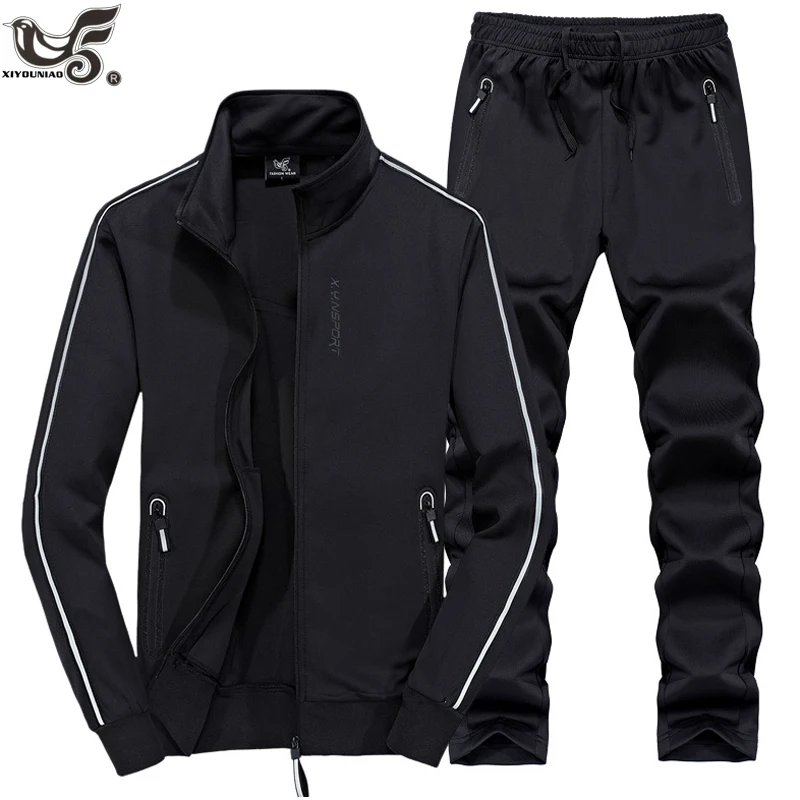 XIYOUNIAO размера плюс L~ 7XL8XL Спортивная одежда для мужчин осень зима набор мужской s спортивный костюм Толстовка толстовки+ брюки для мужчин повседневные спортивные костюмы