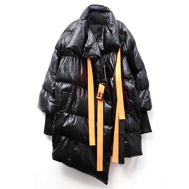

Winter Jacket Women Parkas Mujer 2019 Padded Parka Fashion Belt Streetwear Jackets Overcoat Female Coat Chaqueta Muje