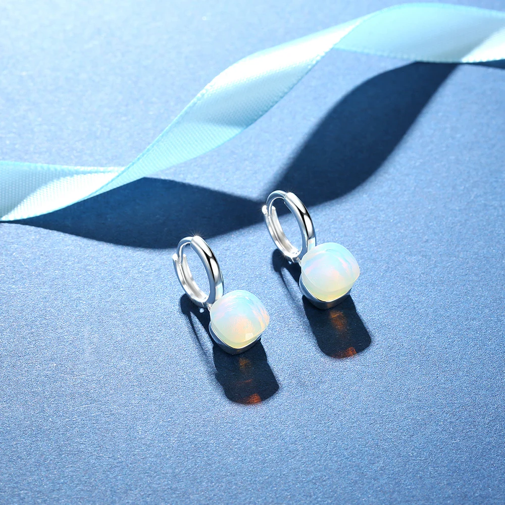 Серьги подвески из серебра 925 пробы с натуральным лунным камнем|earrings for|earrings for
