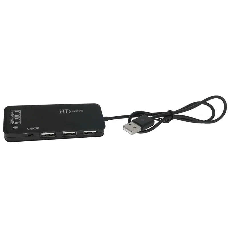 USB 2.0 Splitter 3 ports HUB to 7.1 External Sound card Headphone sound adapter Mic | Компьютеры и офис