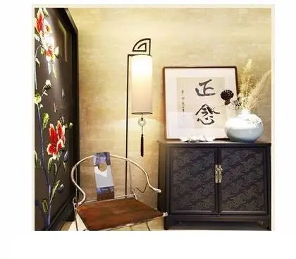 floor lamp Современный китайский напольный светильник простой из кованого железа классический Кабинет торшер - Lampshade Color: floor lamp