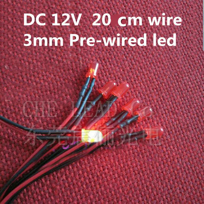 Предварительно Проводные светодиодные лампы dip led 100 шт./лот 12 В/24 В постоянного