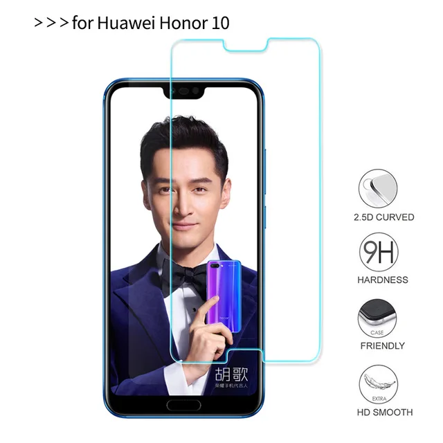 2 шт закаленное стекло для Huawei honor 10 на экран Защитная пленка телефона